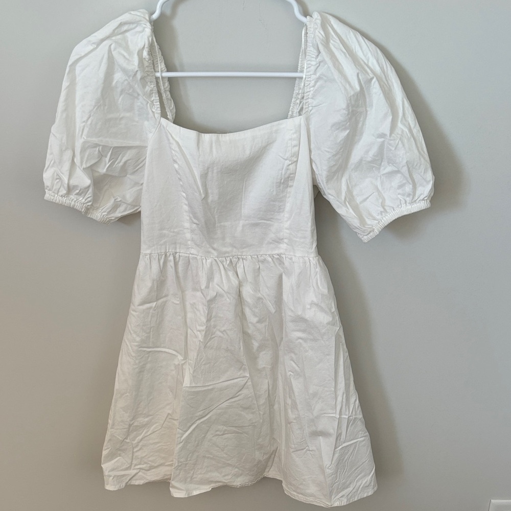 White Puff Sleeve Dress